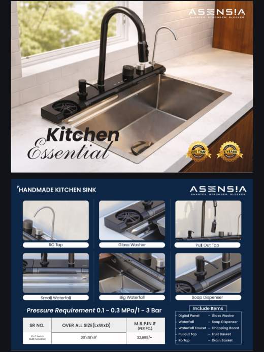 Luxury kitchen sinks and bathroom accessories